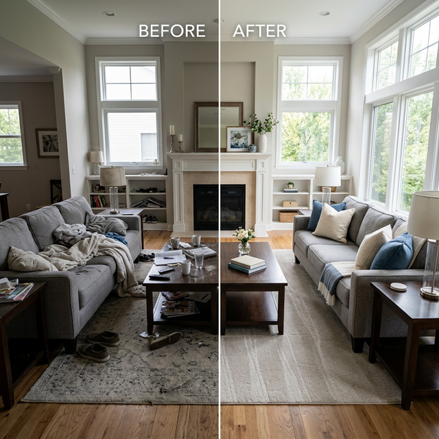 Living Room Before After